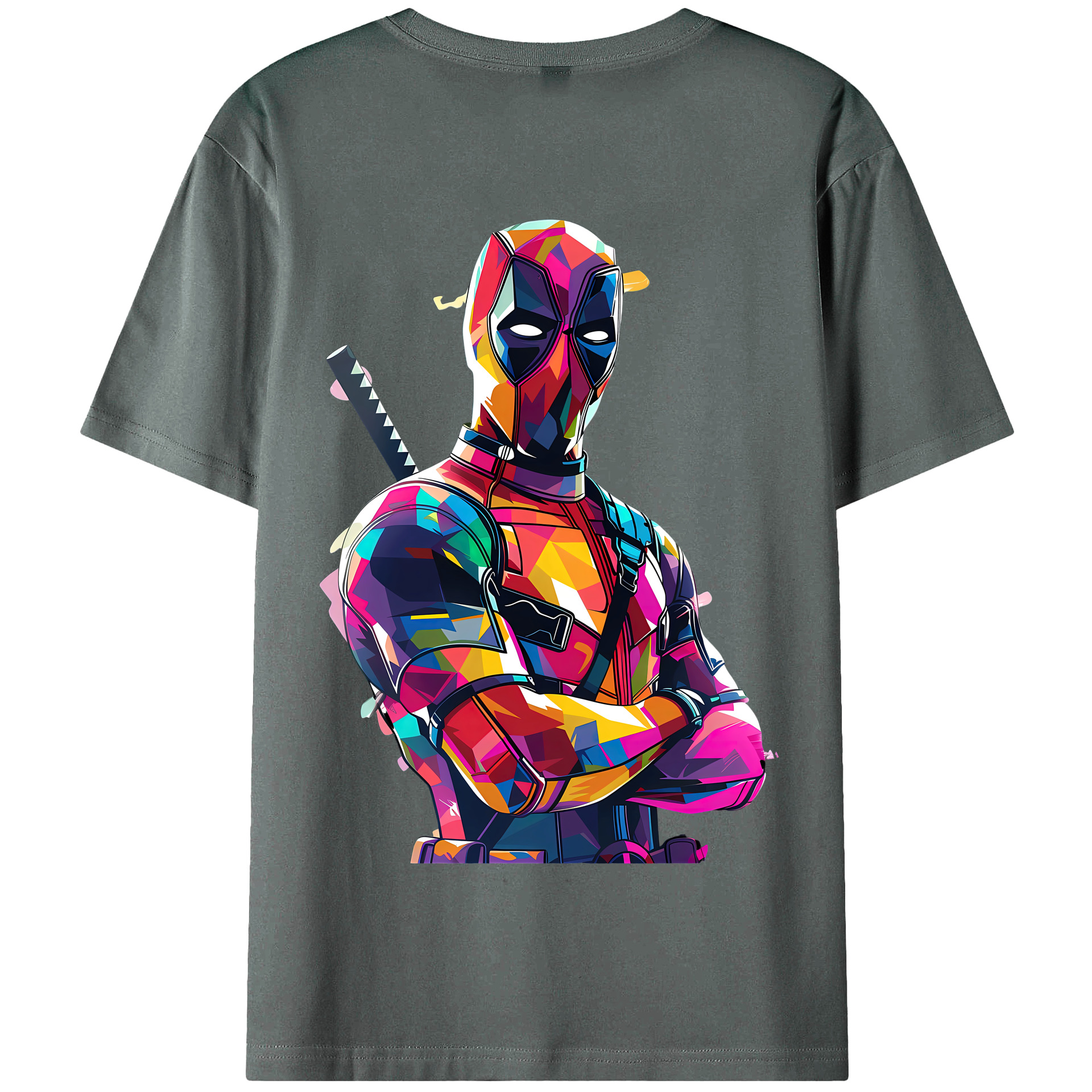 （画像用） Deadpool デッドプール 綿100％半袖Tシャツ（背面プリント）